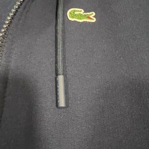 New Lacoste Navy Hoodie Sweatshirt Long Sleeve with Logo Size Small